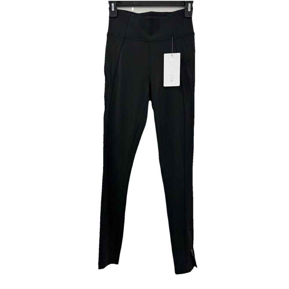 Athleta Womens XXS Delancey Skyline Tight Leggings, Black  Zip  NWT